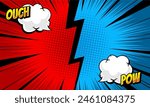 Comic cartoon versus with speech bubble background template	