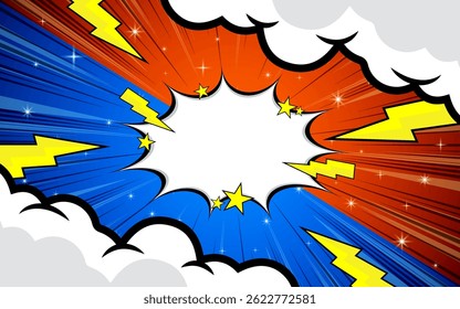 Comic cartoon versus with speech bubble background template