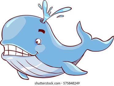 Comic cartoon whale