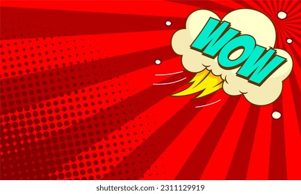 Comic cartoon with wow expression background