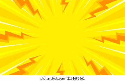 Comic cartoon yellow background with thunder