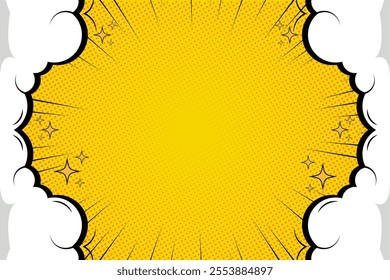 comic cartoon yellow cloud template cover background