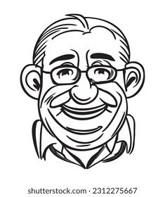 Comic Character caricature Chubby man face portrait vector art design