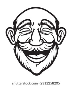 Comic Character caricature face portrait laughing loud vector art design