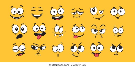 Comic character expression vector set