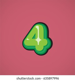 Comic character from a typeface, vector illustration