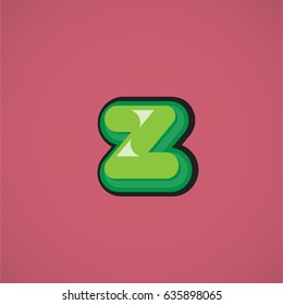 Comic character from a typeface, vector illustration