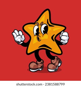 Comic characters in retro cartoon style. Cute comic gloved hands characters in cartoon 1930s style.