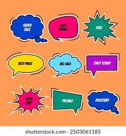 Comic chat bubbles sale discount promotion collection