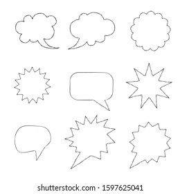 comic clipart speech bubbles hand drawing cartoon.