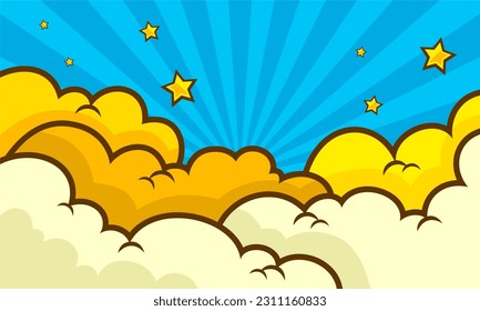 Fondo de arte pop de dibujos animados en la nube cómica
