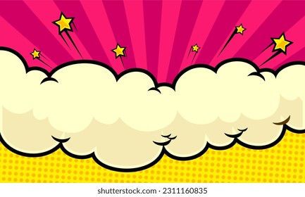 Comic cloud cartoon pop art background