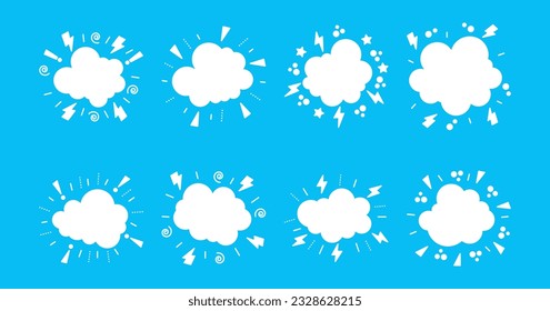 Comic Cloud Collection Set Vector and Illustration