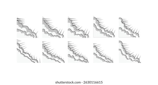 Comic Cloud Corner Vector Collection