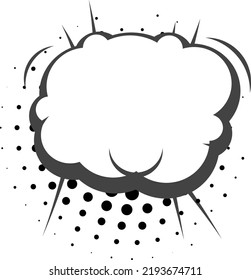 Comic cloud with retro shadow effect. Empty frame