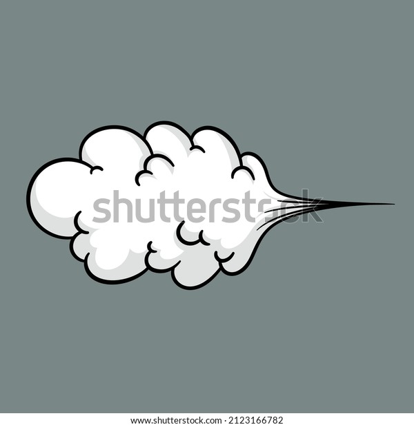 Comic cloud or smoke, cartoon vector motion\
effects, and explosions