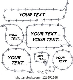 comic clouds of barbed wire