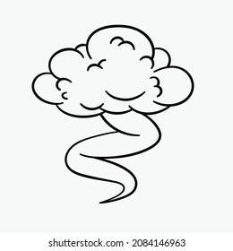 Comic clouds, cartoon vector clouds in line style isolated on light background.