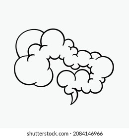 Comic Clouds Cartoon Vector Clouds Line Stock Vector (Royalty Free ...