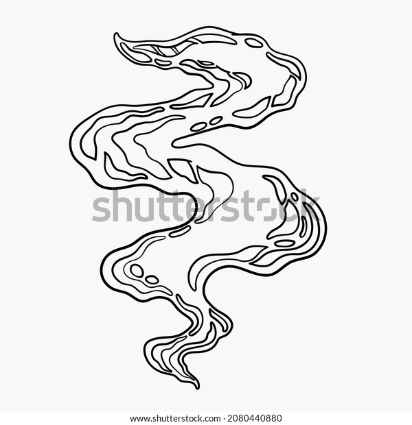 Comic clouds, cartoon vector clouds in line\
style isolated on light\
background.