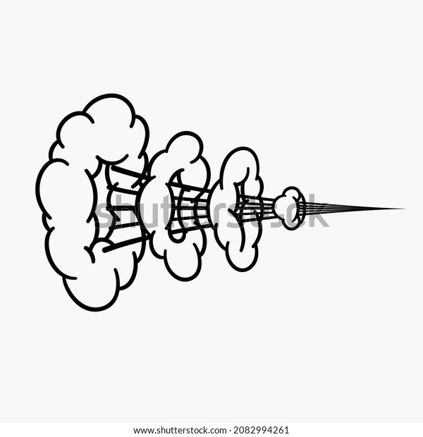 Comic clouds, cartoon vector clouds in line
style isolated on light
background.