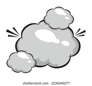 comic clouds pop art icon isolated