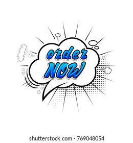 Comic collection sale and discount order now colored sound chat text effects pop art vector style. 3d font.