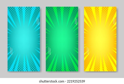 Comic Collection Vertical Banner Sunburst Style