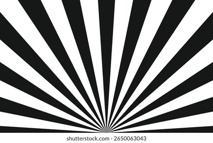 Cor cômica pincelada preto e branco hipnótico espiral retro estilo raios fundo.