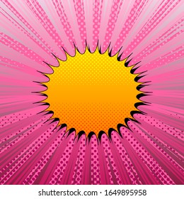 Comic bunter Duellkonzept mit Sprech-Radial-Strahlen und Halftoneffekten. Vektorillustration