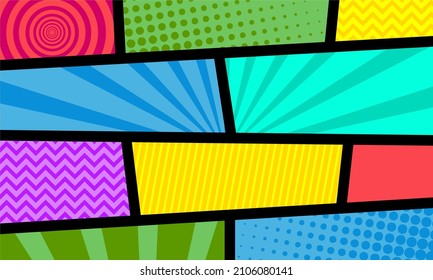 Comic Colorful Scene Background Template Stock Vector (Royalty Free ...