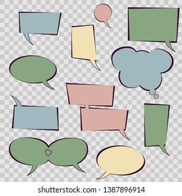 Comic colorful speech bubbles. Vector eps10.
