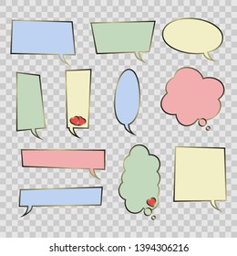 Comic colorful speech bubbles. Vector eps10.