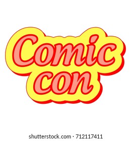 Comic Con international annual festival, vector sticker label Comic Con festival