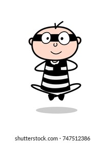 Comic Criminal Sitting and Doing Prayer