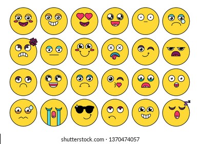 Comic, cute emoji sticker pack