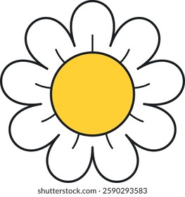 Comic daisy flower vector illustration
