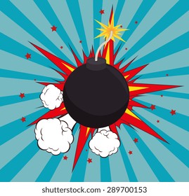 Comic design over blue background, vector illustration.