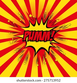 Comic design over colorful background, vector illustration.