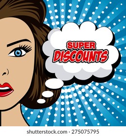 Comic design over colorful design, vector illustration.