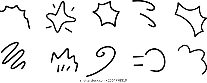 Comic Doodle Illustration Set | Minimalist Vector for Fun and Dynamic Designs