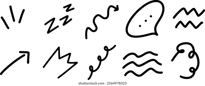 Comic Doodle Illustration Set | Minimalist Vector for Fun and Dynamic Designs