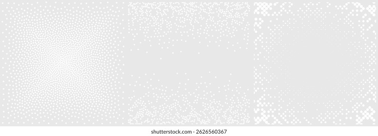 Comic dot background gradient effect vector wave noise design. Halftone dot grid grain overlay white cartoon pattern