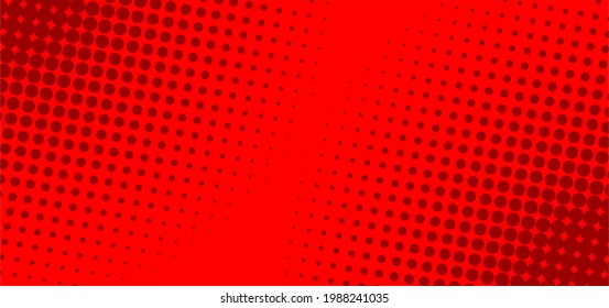 medio tono punteado cómico sobre fondo rojo