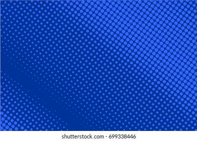 Comic dotted pattern. Blue color. Halftone background Retro backdrop with circles, dots. Design element for web banners, posters, cards, wallpapers, sites. Vector illustration. Pop art style