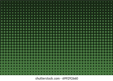 Comic dotted pattern. Green color. Halftone background.Pop art retro style. Backdrop with circles, rounds, dots, design element for web banners, posters, cards, wallpapers.  Vector illustration