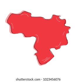 Comic drawing of a map of Venezuela