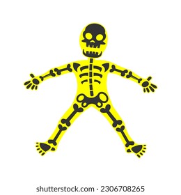 Comic Drawing Of A Translucent Man With A Visible Skeleton