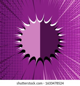 Comic duel explosive concept with rays halftone and speech bubble with dark and light sides. Vector illustration