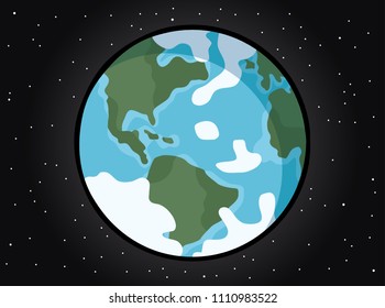 Comic Earth illustration. Vector graphic design element.